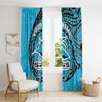 Personalized Cronulla Sutherland Sharks Window Curtain Polynesian Tribal Chest and Sleeve Tattoo