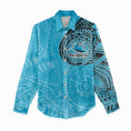 Personalized Cronulla Sutherland Sharks Women Casual Shirt Polynesian Tribal Chest and Sleeve Tattoo
