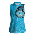 Personalized Cronulla Sutherland Sharks Women Sleeveless Polo Shirt Polynesian Tribal Chest and Sleeve Tattoo