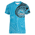 Personalized Cronulla Sutherland Sharks Women V-Neck T-Shirt Polynesian Tribal Chest and Sleeve Tattoo