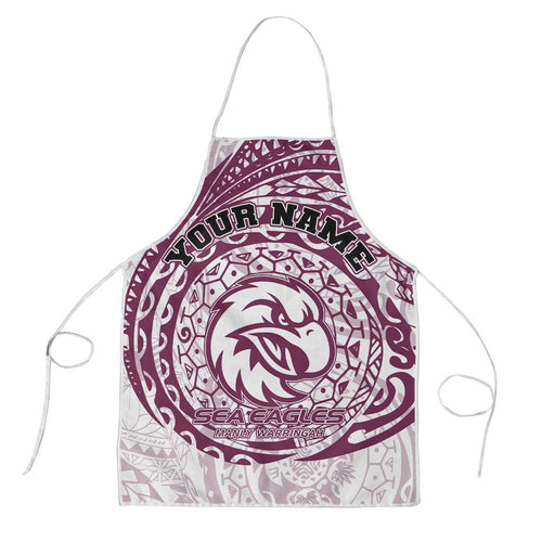Personalized Manly Warringah Sea Eagles Apron Polynesian Tribal Chest and Sleeve Tattoo