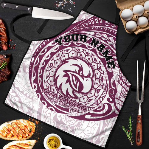 Personalized Manly Warringah Sea Eagles Apron Polynesian Tribal Chest and Sleeve Tattoo