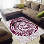 Personalized Manly Warringah Sea Eagles Area Rug Polynesian Tribal Chest and Sleeve Tattoo