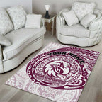 Personalized Manly Warringah Sea Eagles Area Rug Polynesian Tribal Chest and Sleeve Tattoo