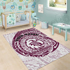 Personalized Manly Warringah Sea Eagles Area Rug Polynesian Tribal Chest and Sleeve Tattoo