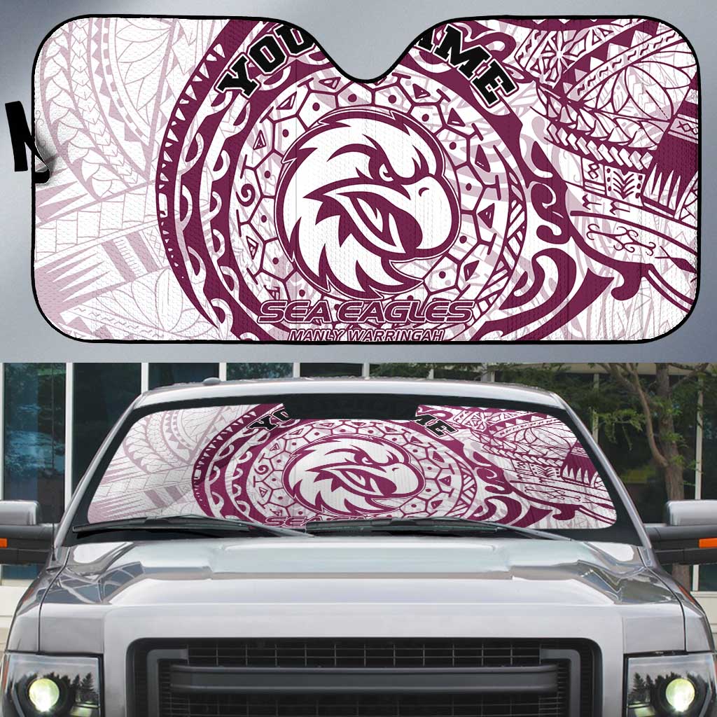 Personalized Manly Warringah Sea Eagles Auto Sun Shade Polynesian Tribal Chest and Sleeve Tattoo
