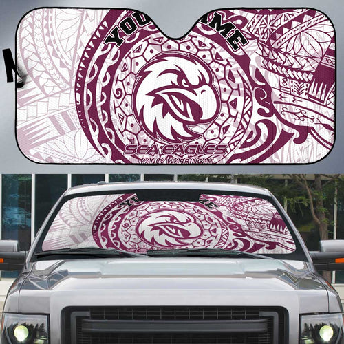 Personalized Manly Warringah Sea Eagles Auto Sun Shade Polynesian Tribal Chest and Sleeve Tattoo