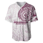 Personalized Manly Warringah Sea Eagles Baseball Jersey Polynesian Tribal Chest and Sleeve Tattoo
