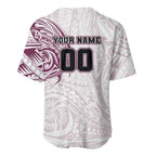 Personalized Manly Warringah Sea Eagles Baseball Jersey Polynesian Tribal Chest and Sleeve Tattoo