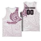Personalized Manly Warringah Sea Eagles Basketball Jersey Polynesian Tribal Chest and Sleeve Tattoo