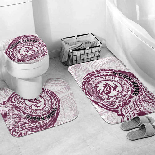 Personalized Manly Warringah Sea Eagles Bathroom Set Polynesian Tribal Chest and Sleeve Tattoo