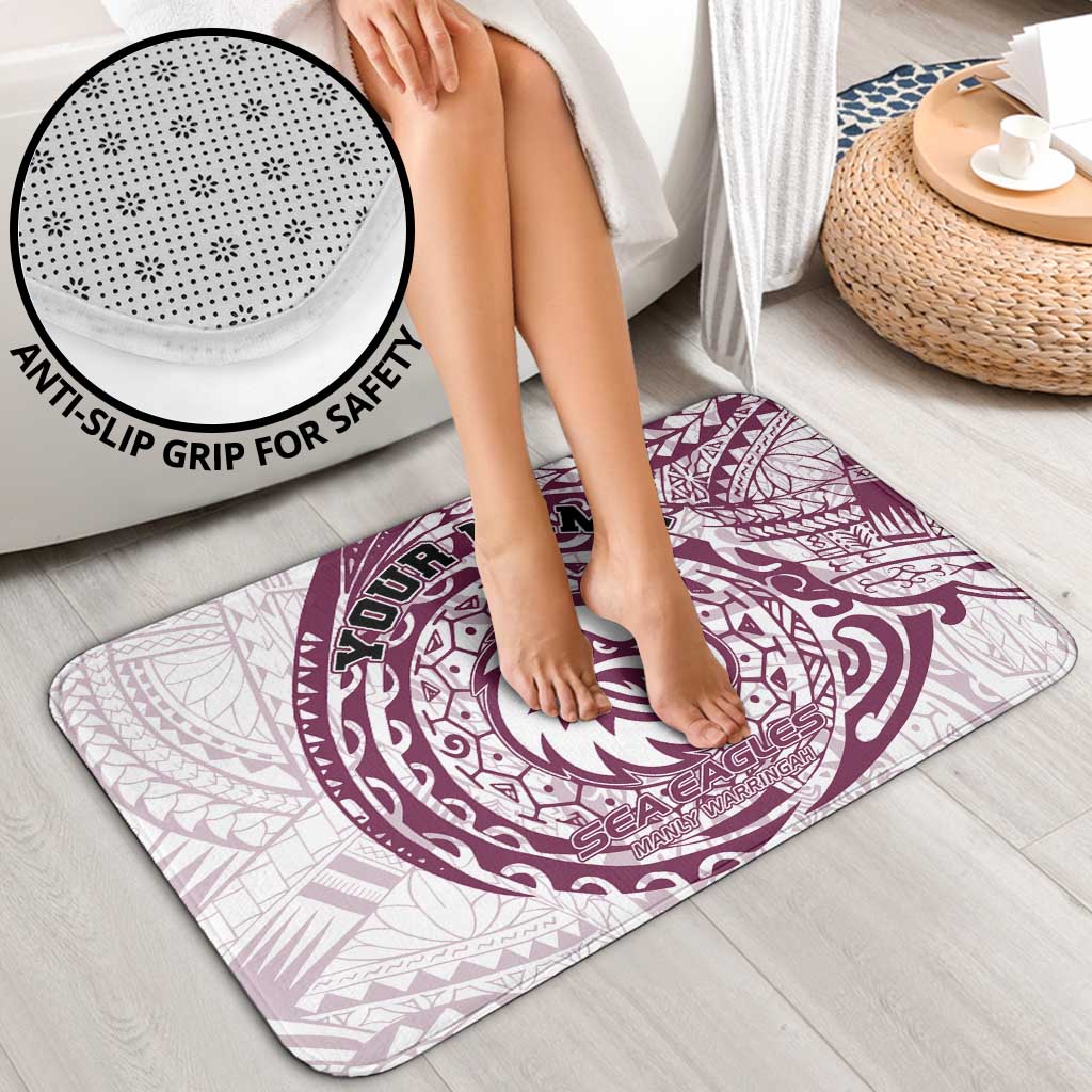 Personalized Manly Warringah Sea Eagles Bathroom Set Polynesian Tribal Chest and Sleeve Tattoo