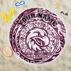 Personalized Manly Warringah Sea Eagles Beach Blanket Polynesian Tribal Chest and Sleeve Tattoo