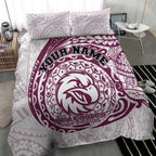 Personalized Manly Warringah Sea Eagles Bedding Set Polynesian Tribal Chest and Sleeve Tattoo