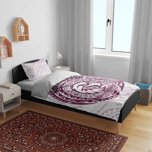 Personalized Manly Warringah Sea Eagles Bedding Set Polynesian Tribal Chest and Sleeve Tattoo