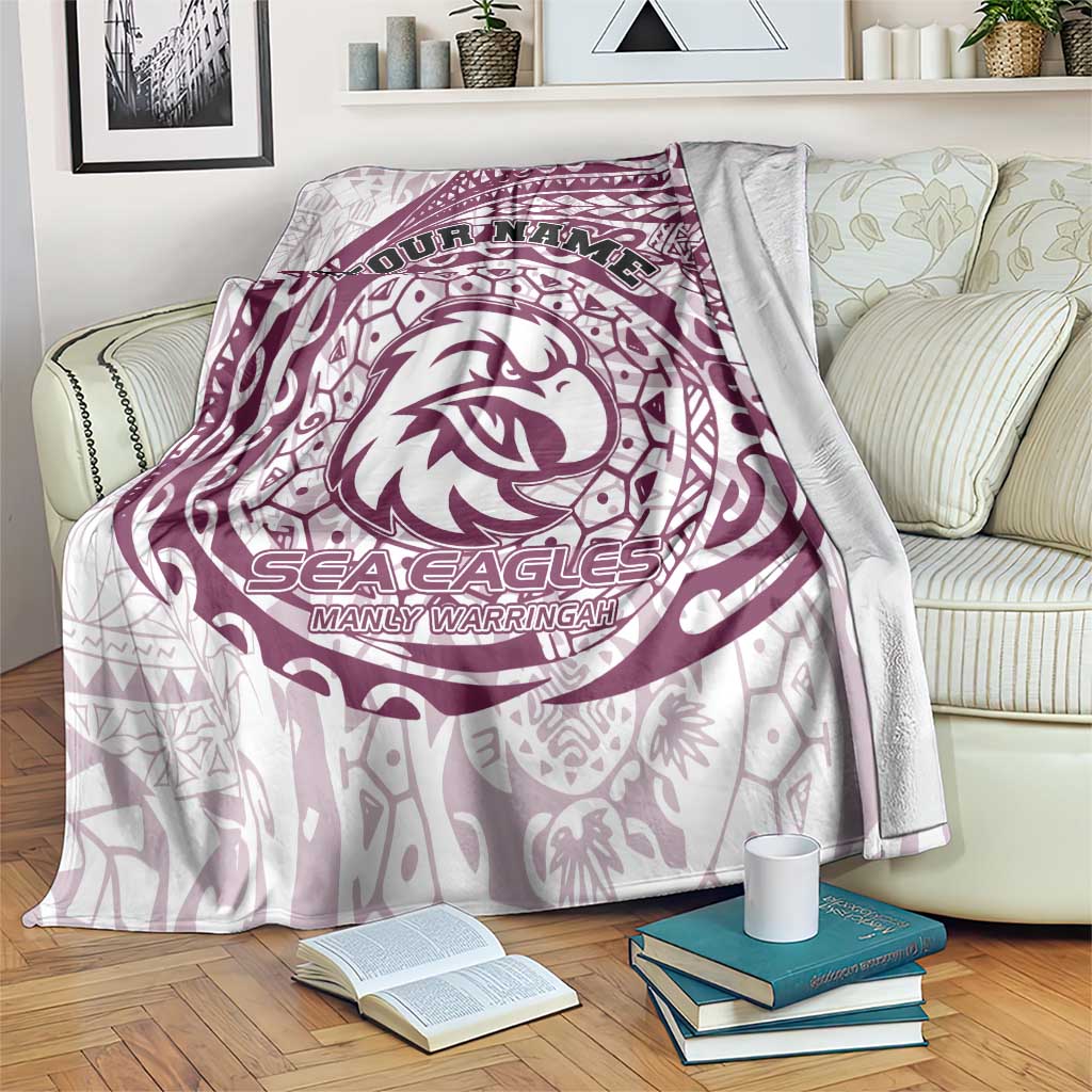 Personalized Manly Warringah Sea Eagles Blanket Polynesian Tribal Chest and Sleeve Tattoo