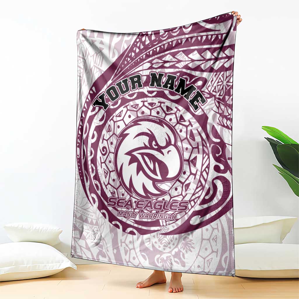 Personalized Manly Warringah Sea Eagles Blanket Polynesian Tribal Chest and Sleeve Tattoo
