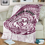 Personalized Manly Warringah Sea Eagles Blanket Polynesian Tribal Chest and Sleeve Tattoo