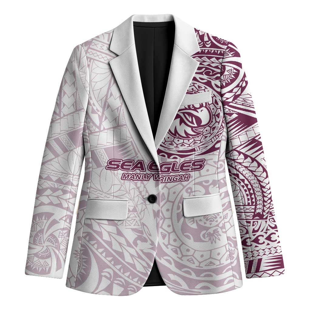 Personalized Manly Warringah Sea Eagles Blazer Polynesian Tribal Chest and Sleeve Tattoo