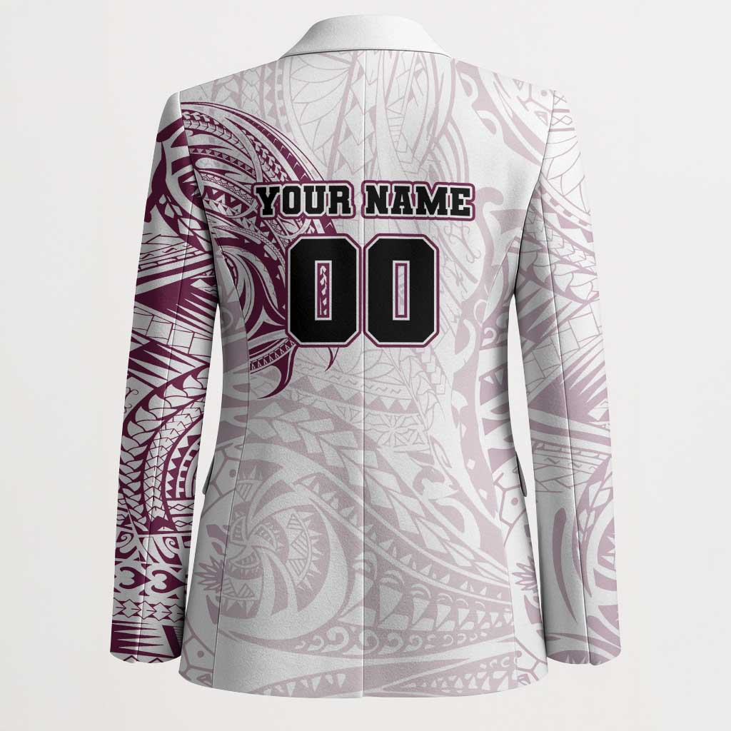 Personalized Manly Warringah Sea Eagles Blazer Polynesian Tribal Chest and Sleeve Tattoo
