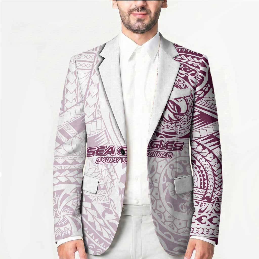 Personalized Manly Warringah Sea Eagles Blazer Polynesian Tribal Chest and Sleeve Tattoo
