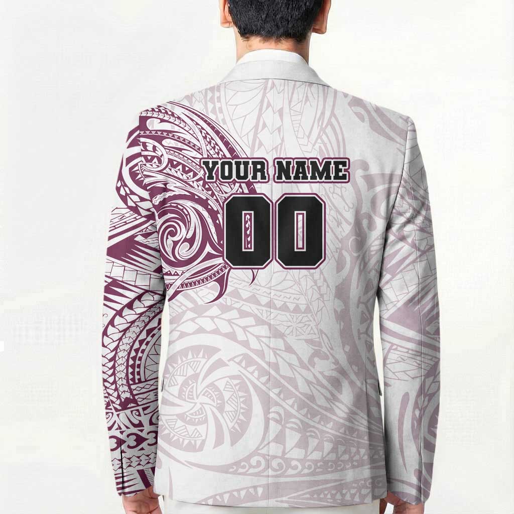 Personalized Manly Warringah Sea Eagles Blazer Polynesian Tribal Chest and Sleeve Tattoo