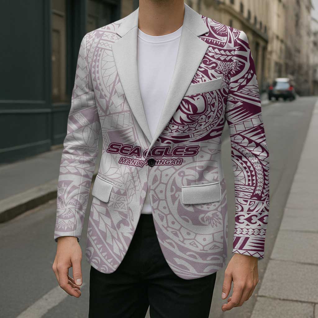 Personalized Manly Warringah Sea Eagles Blazer Polynesian Tribal Chest and Sleeve Tattoo