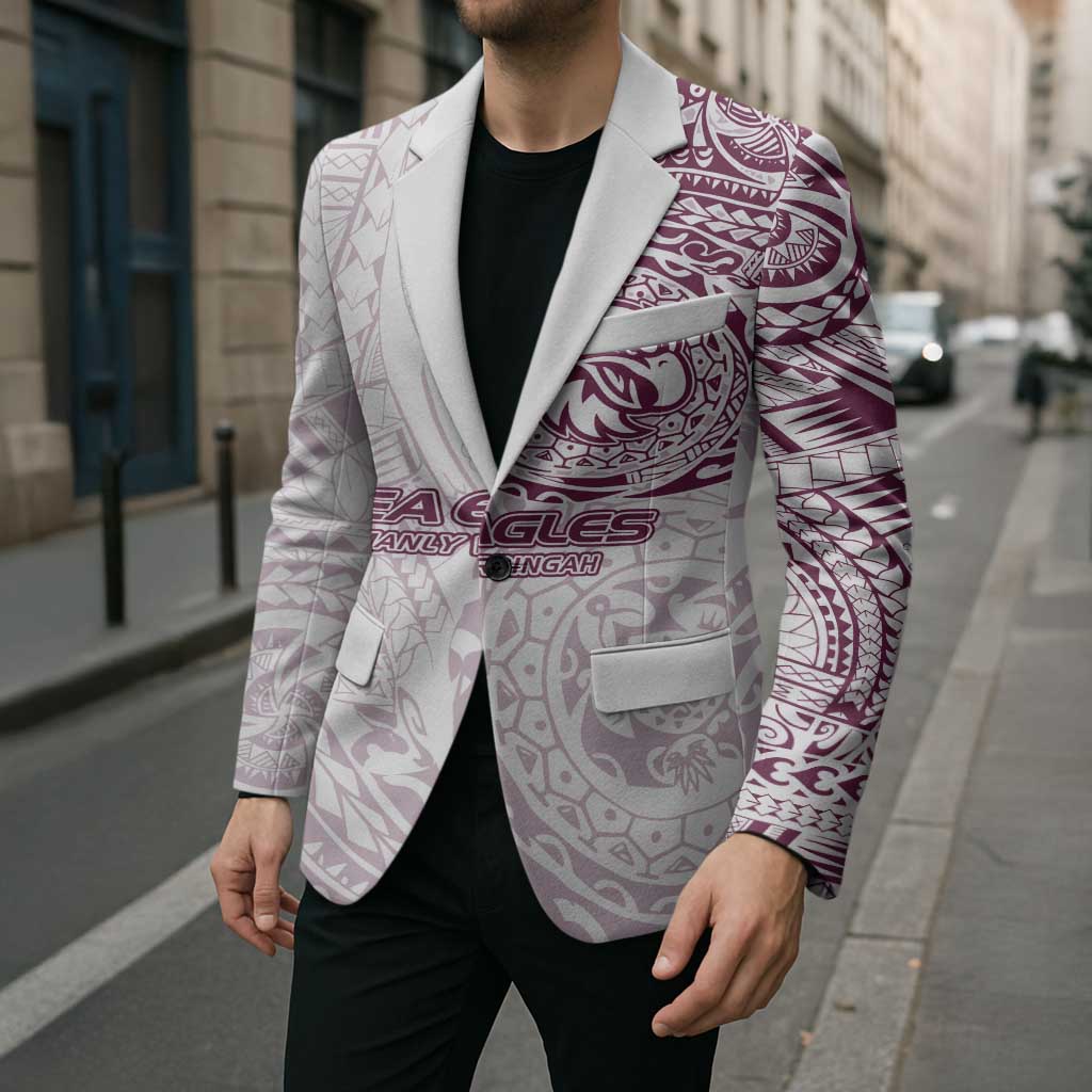 Personalized Manly Warringah Sea Eagles Blazer Polynesian Tribal Chest and Sleeve Tattoo