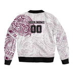 Personalized Manly Warringah Sea Eagles Bomber Jacket Polynesian Tribal Chest and Sleeve Tattoo