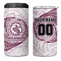 Personalized Manly Warringah Sea Eagles 4 in 1 Can Cooler Tumbler Polynesian Tribal Chest and Sleeve Tattoo