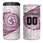 Personalized Manly Warringah Sea Eagles 4 in 1 Can Cooler Tumbler Polynesian Tribal Chest and Sleeve Tattoo