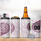 Personalized Manly Warringah Sea Eagles 4 in 1 Can Cooler Tumbler Polynesian Tribal Chest and Sleeve Tattoo