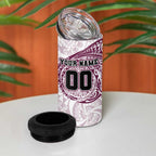 Personalized Manly Warringah Sea Eagles 4 in 1 Can Cooler Tumbler Polynesian Tribal Chest and Sleeve Tattoo