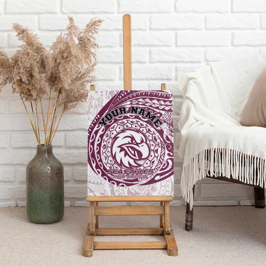 Personalized Manly Warringah Sea Eagles Canvas Wall Art Polynesian Tribal Chest and Sleeve Tattoo