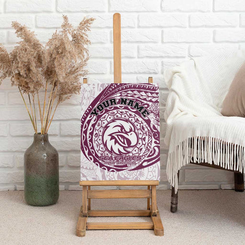 Personalized Manly Warringah Sea Eagles Canvas Wall Art Polynesian Tribal Chest and Sleeve Tattoo