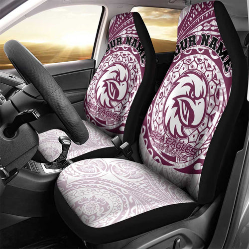 Personalized Manly Warringah Sea Eagles Car Seat Cover Polynesian Tribal Chest and Sleeve Tattoo