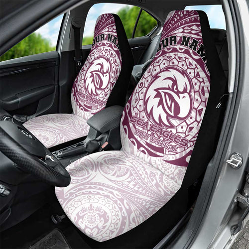 Personalized Manly Warringah Sea Eagles Car Seat Cover Polynesian Tribal Chest and Sleeve Tattoo