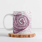 Personalized Manly Warringah Sea Eagles Ceramic Mug Polynesian Tribal Chest and Sleeve Tattoo