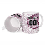Personalized Manly Warringah Sea Eagles Ceramic Mug Polynesian Tribal Chest and Sleeve Tattoo