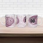 Personalized Manly Warringah Sea Eagles Ceramic Mug Polynesian Tribal Chest and Sleeve Tattoo