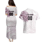 Personalized Manly Warringah Sea Eagles Couples Matching Puletasi and Hawaiian Shirt Polynesian Tribal Chest and Sleeve Tattoo