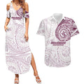 Personalized Manly Warringah Sea Eagles Couples Matching Summer Maxi Dress and Hawaiian Shirt Polynesian Tribal Chest and Sleeve Tattoo