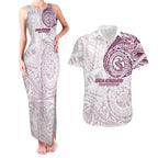 Personalized Manly Warringah Sea Eagles Couples Matching Tank Maxi Dress and Hawaiian Shirt Polynesian Tribal Chest and Sleeve Tattoo