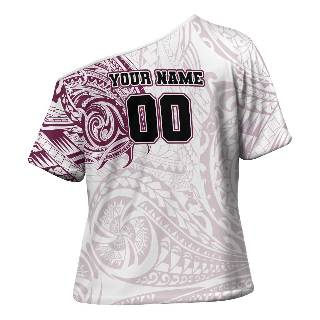 Personalized Manly Warringah Sea Eagles Cross Shoulder Shirt Polynesian Tribal Chest and Sleeve Tattoo