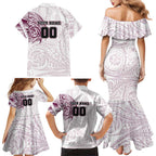 Personalized Manly Warringah Sea Eagles Family Matching Mermaid Dress and Hawaiian Shirt Polynesian Tribal Chest and Sleeve Tattoo