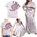 Personalized Manly Warringah Sea Eagles Family Matching Off Shoulder Maxi Dress and Hawaiian Shirt Polynesian Tribal Chest and Sleeve Tattoo