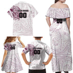 Personalized Manly Warringah Sea Eagles Family Matching Off Shoulder Maxi Dress and Hawaiian Shirt Polynesian Tribal Chest and Sleeve Tattoo