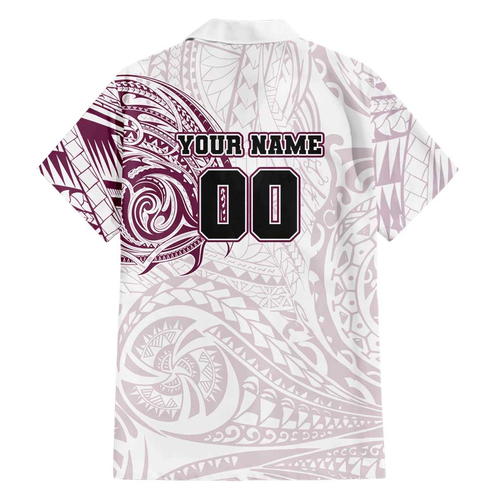 Personalized Manly Warringah Sea Eagles Family Matching Off Shoulder Maxi Dress and Hawaiian Shirt Polynesian Tribal Chest and Sleeve Tattoo