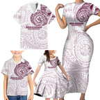 Personalized Manly Warringah Sea Eagles Family Matching Short Sleeve Bodycon Dress and Hawaiian Shirt Polynesian Tribal Chest and Sleeve Tattoo
