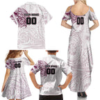 Personalized Manly Warringah Sea Eagles Family Matching Summer Maxi Dress and Hawaiian Shirt Polynesian Tribal Chest and Sleeve Tattoo